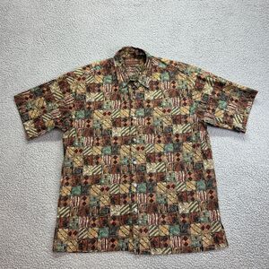 Vintage Tori Richard Men's Size Medium‎ Abstract Geometric Over Print USA Made